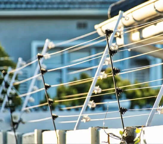 Electric fence on a wall