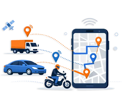 GPS vehicle tracking map