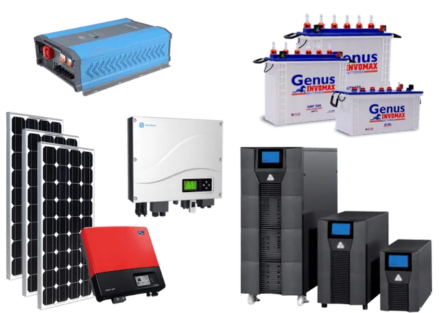 Solar panels, batteries and UPS