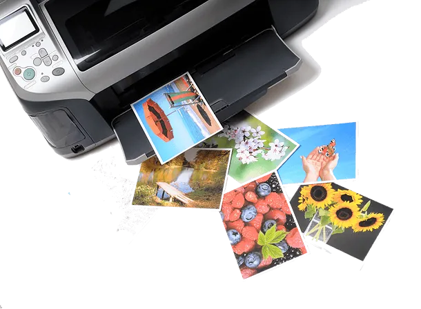 Printer with printed photos