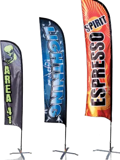Tear drop banners