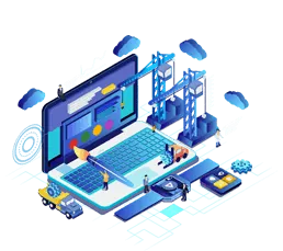 Web application on a laptop